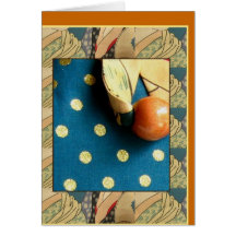 Carte de voeux - kimono de turquoise