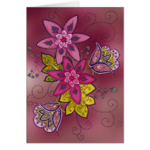 Carte de voeux marron de tulipe (blanc)