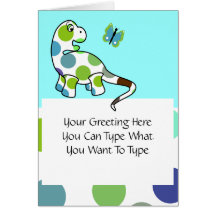 Carte de voeux mignonne de dinosaure de point de p