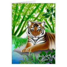 Carte de voeux paisible de tigre