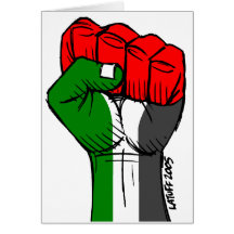Carte de voeux palestinienne de poing de Carlos La