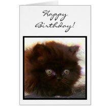 Carte de voeux persane de chaton de noir de joyeux