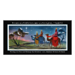 Carte de voeux plate de Noël de voyageurs colorés Photocarte