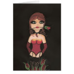 Carte de voeux rose de fille de Quantum Cutie de f