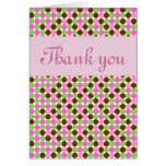 Carte de voeux rose de Merci de filles de point de