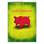 Carte de voeux rose de porc (personnalisable)