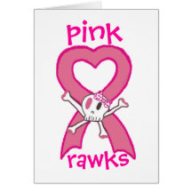 carte de voeux rose de rawks