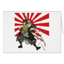 Carte de voeux samouraï de drapeau