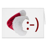 Carte de voeux souriante d'émoticône de Père Noël