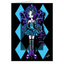 Carte de voeux turquoise de Fae de libellule de "j