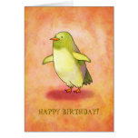Carte de voeux verte de pingouin (personnalisable)