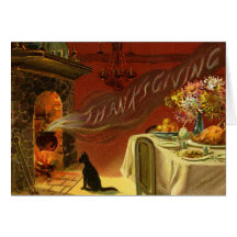 Carte de voeux vintage de dîner de thanksgiving