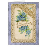 Carte de voeux vintage de myosotis