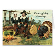 Carte de voeux vintage de thanksgiving