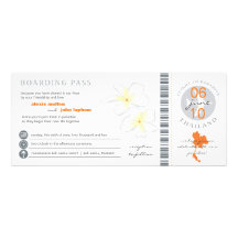 Carte d'embarquement au faire-part de mariage de l
