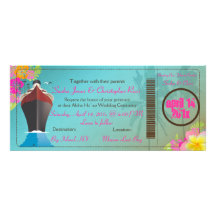 Carte d'embarquement/bateau de l'amour de PixDezin Invitation Personnalisable