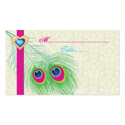 Carte d'endroit de mariage de coeur de bijou de pl cartes de visite professionnelles