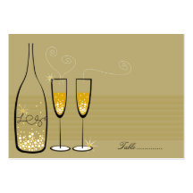carte d'endroit d'or de bulles de Champagne de fat Cartes De Visite Personnelles