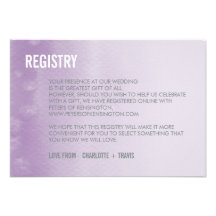 CARTE D'ENREGISTREMENT : : pourpre d'aquarelle d'o Faire-part