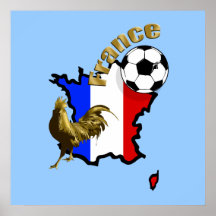 Carte des cadeaux de ballon de football de la Fran Posters
