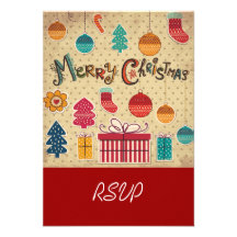 Carte des vacances RSVP de Joyeux Noël Faire-parts