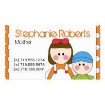 Carte d'information de maman carte de visite