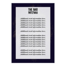 Carte d'information de Mitzvah de barre de groupe  Invitations Personnalisables