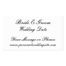 Carte d'insertion de site Web de mariage pour des  Cartes De Visite Professionnelles