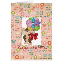 Carte d'invitation d'amusement de singe…