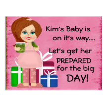 Carte d'invitation de baby shower de maman de cons carte postale