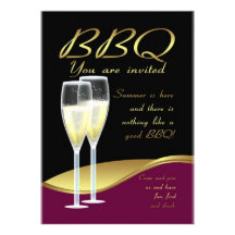 Carte d'invitation de BBQ - invitation élégant de 