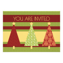 Carte d'invitation de dîner de Noël d'arbres de No