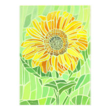 Carte d'invitation de mosaïque de tournesol