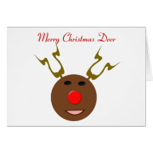 Carte drôle de renne de Noël de Cyber