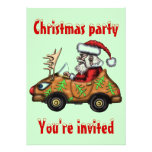 Carte drôle d'invitation de fête de Noël de conduc