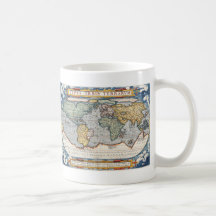 Carte du 16ème siècle antique du monde tasse