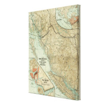 Carte du chemin de fer grand de Pacifique de tronc Toile Tendue Sur Châssis