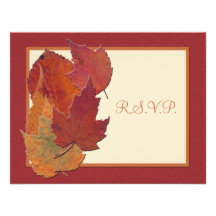 Carte du feuille d'automne II RSVP Invitations Personnalisées