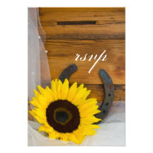 Carte du mariage campagnard RSVP de tournesol et d Invitations