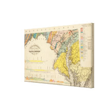 Carte du Maryland et du District de Columbia Impressions Sur Toile