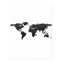 Carte du monde carte postale