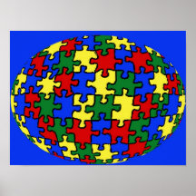 Carte du monde de puzzle affiche