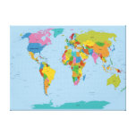 Carte du monde lumineuse toile tendue