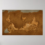 Carte du monde - upside-down affiches