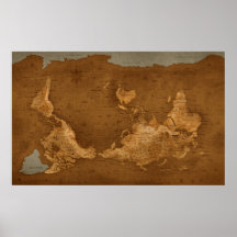 Carte du monde - upside-down affiches