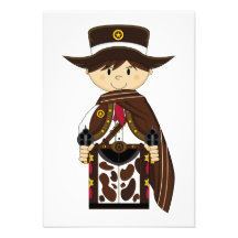 Carte du shérif RSVP de cowboy de poncho Invitations