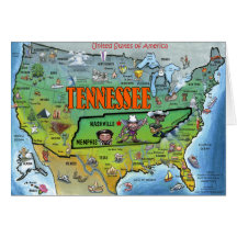 Carte du Tennessee Etats-Unis