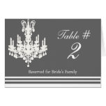 Carte élégante de Tableau de mariage de lustre