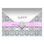 Carte élégante du rose RSVP Invitations