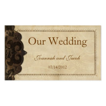 Carte en cuir victorienne de site Web de mariage d Cartes De Visite Professionnelles